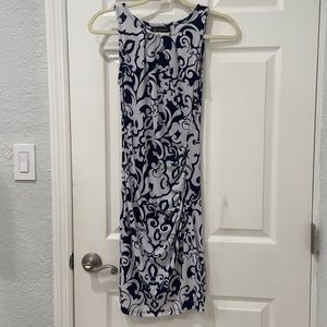 Dark blue and white dress